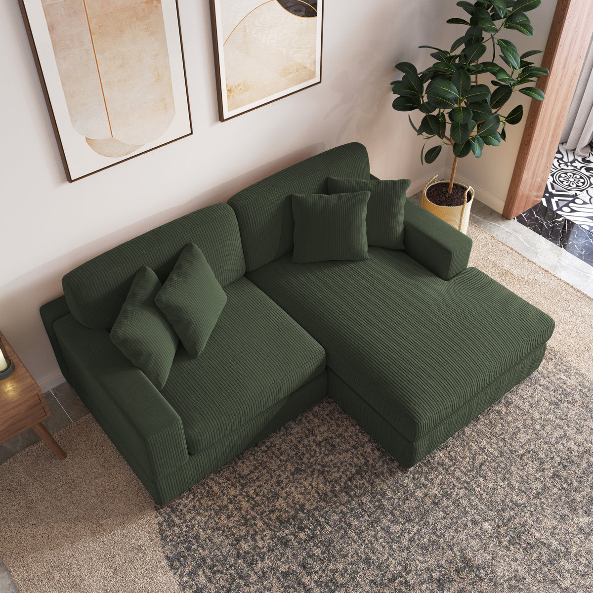 Milbrey 2 - Piece Corduroy Sectional