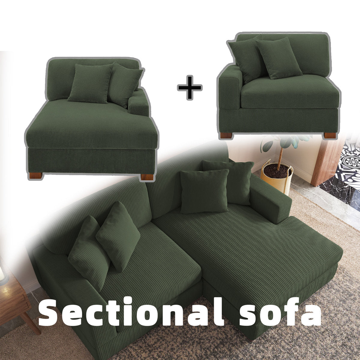 Milbrey 2 - Piece Corduroy Sectional