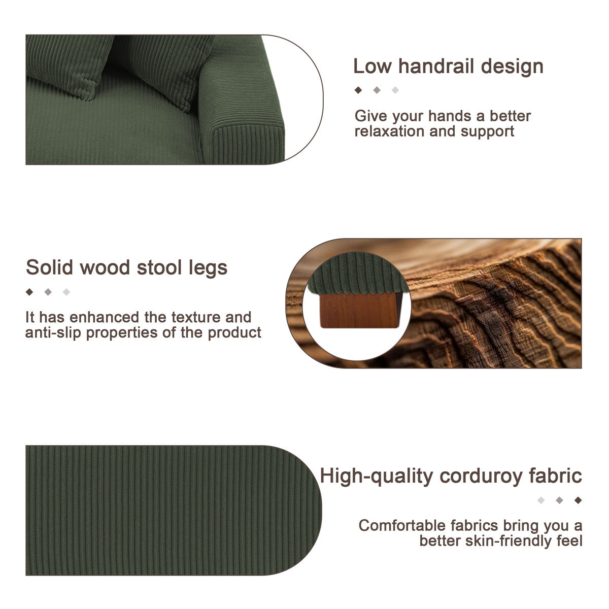 Milbrey 3 - Piece Corduroy Modular Sectional Sofa