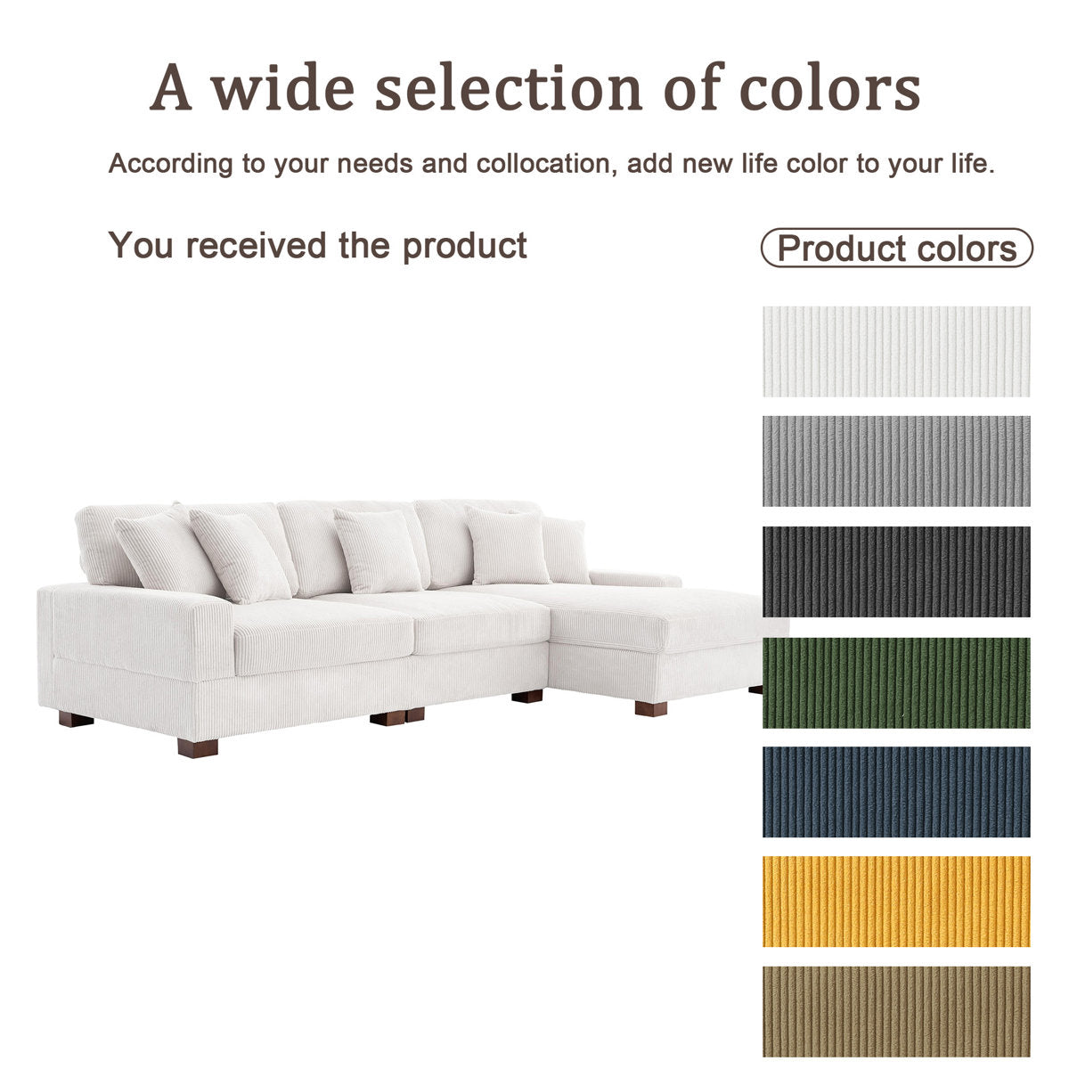 Milbrey 3 - Piece Corduroy Modular Sectional Sofa