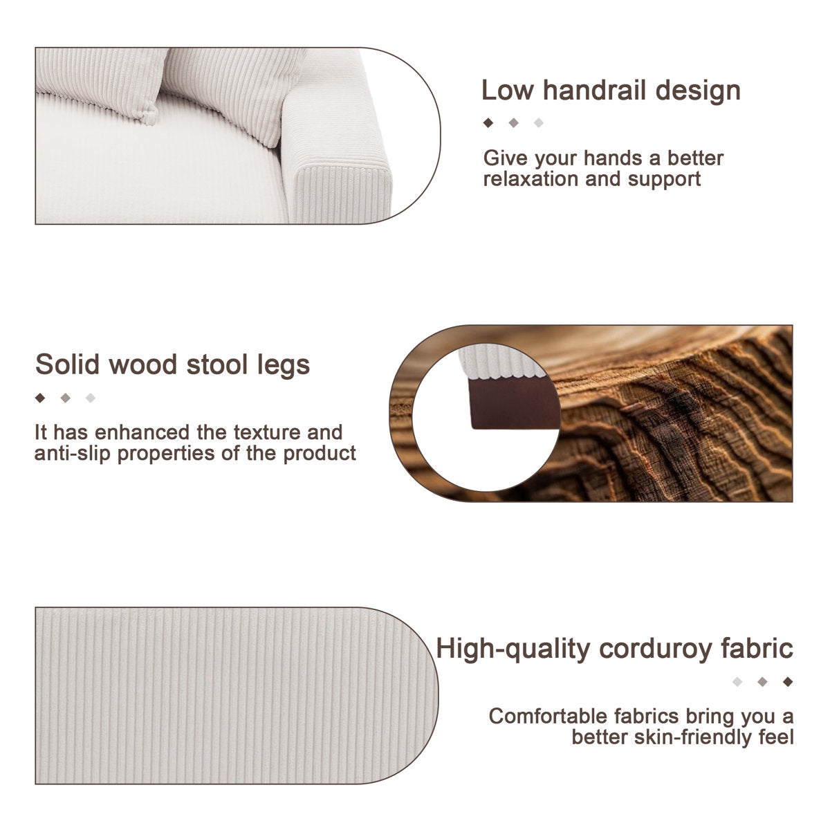 Milbrey 3 - Piece Corduroy Modular Sectional Sofa