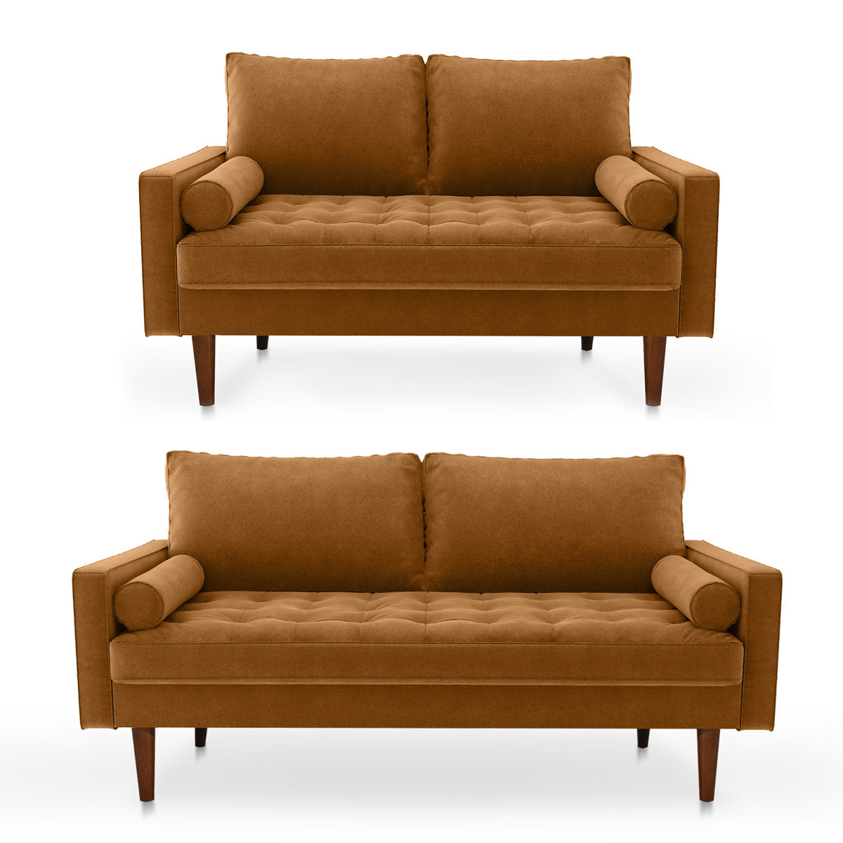 Mirei Velvet Square Arm Living Room Set