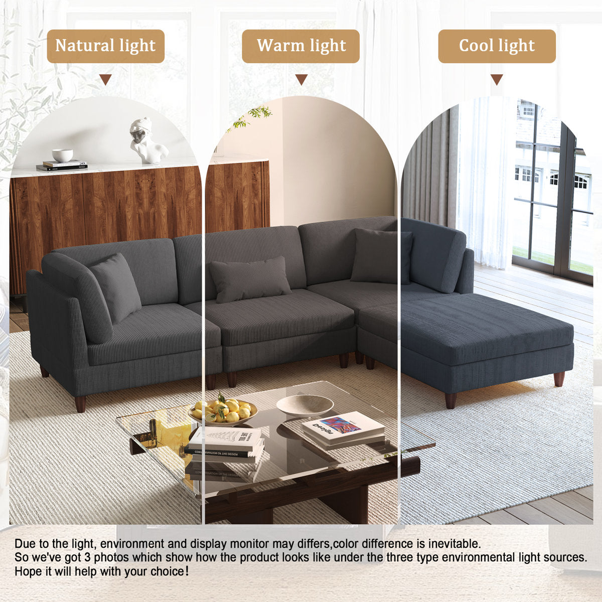 Mordecai Modular Corduroy Sofa Set