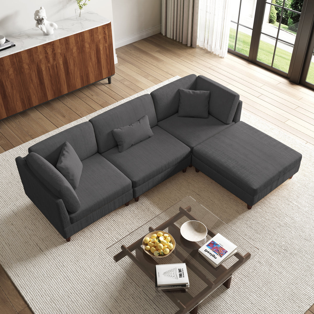 Mordecai Modular Corduroy Sofa Set