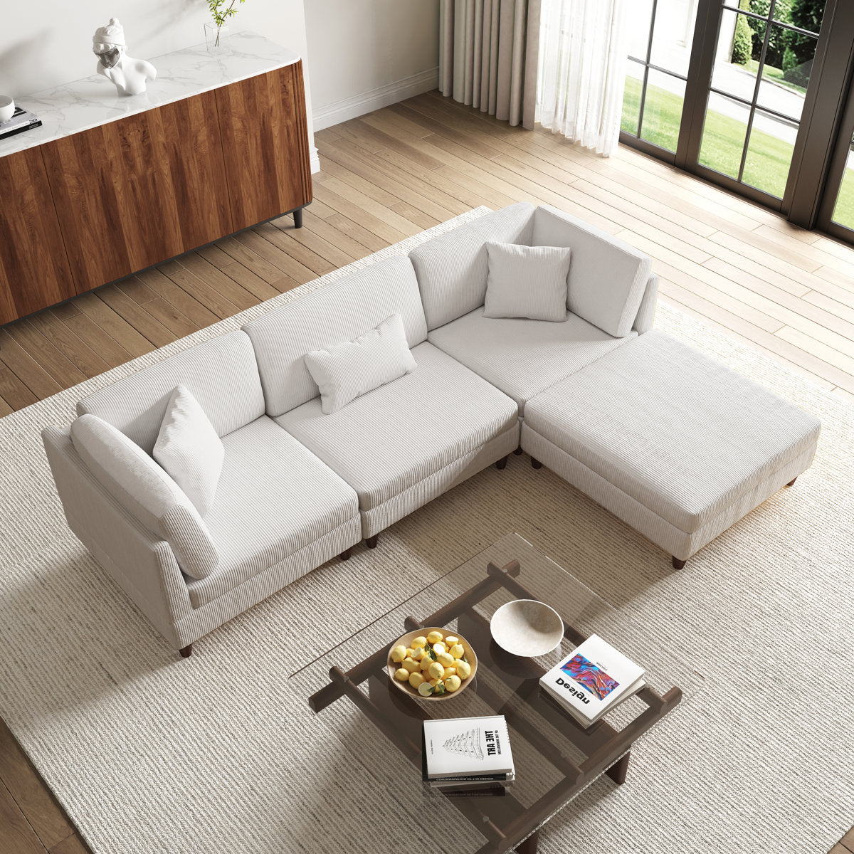 Mordecai Modular Corduroy Sofa Set – Westido - Stylish Furniture