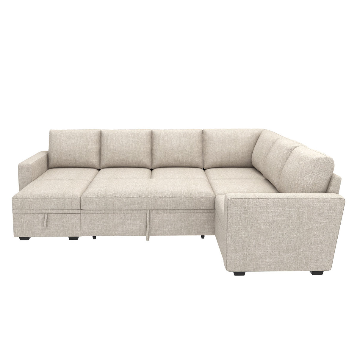 Niyona U Shaped Sleeper Sectional Modular Sofa Bed With Storage Chaise