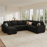 Niyona U Shaped Sleeper Sectional Modular Sofa Bed With Storage Chaise