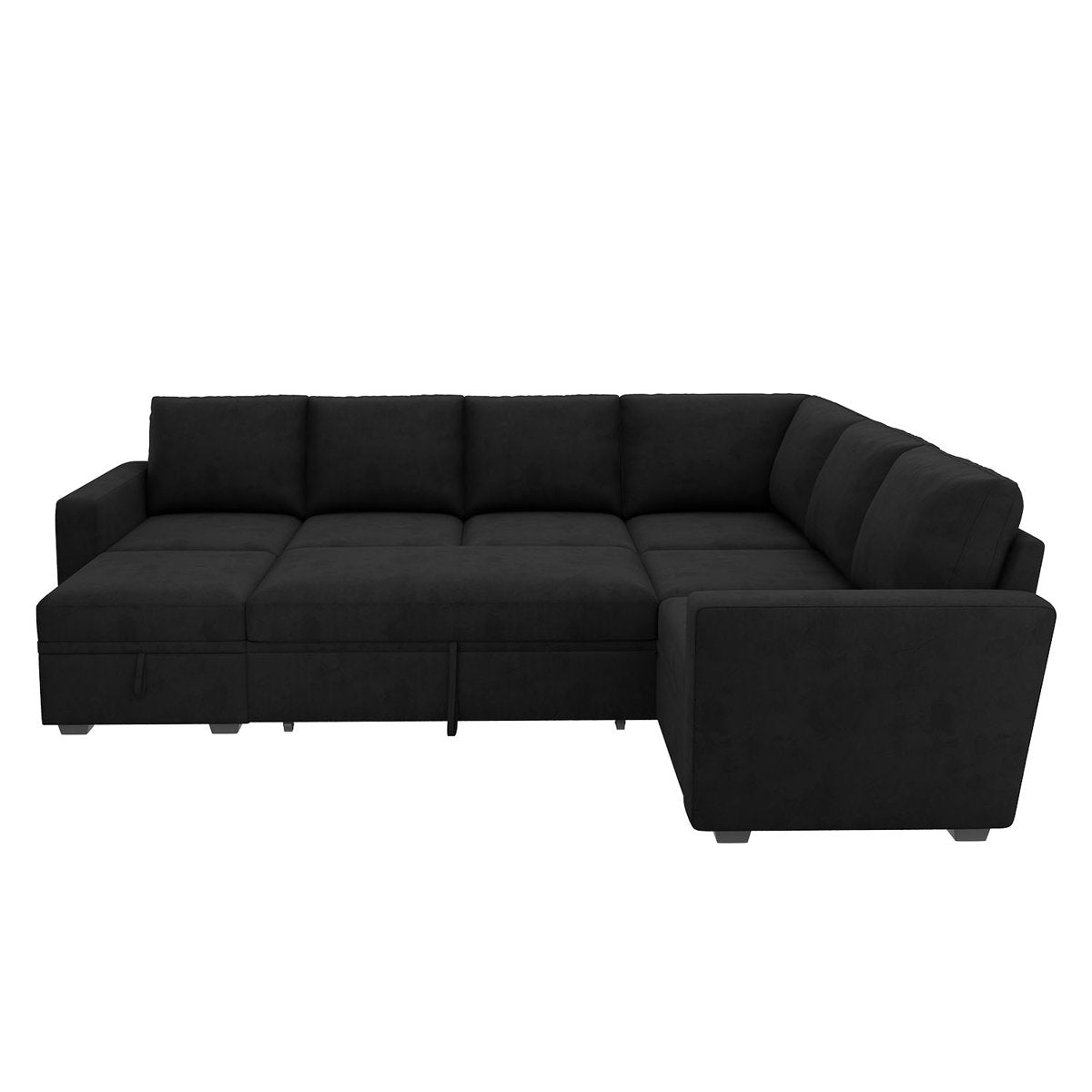 Niyona U Shaped Sleeper Sectional Modular Sofa Bed With Storage Chaise