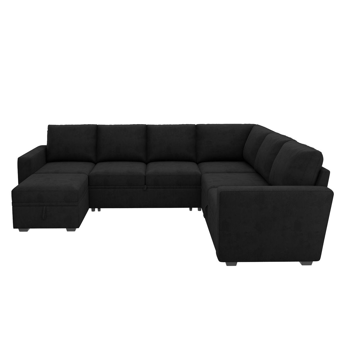 Niyona U Shaped Sleeper Sectional Modular Sofa Bed With Storage Chaise