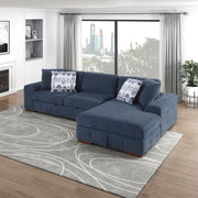 Odesser  115"W 2-Piece Chenille Sectional Sofa Sleeper with Chaise