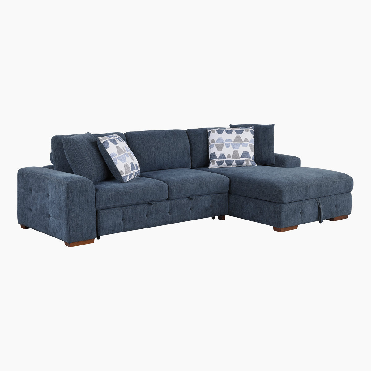 Odesser  115"W 2-Piece Chenille Sectional Sofa Sleeper with Chaise