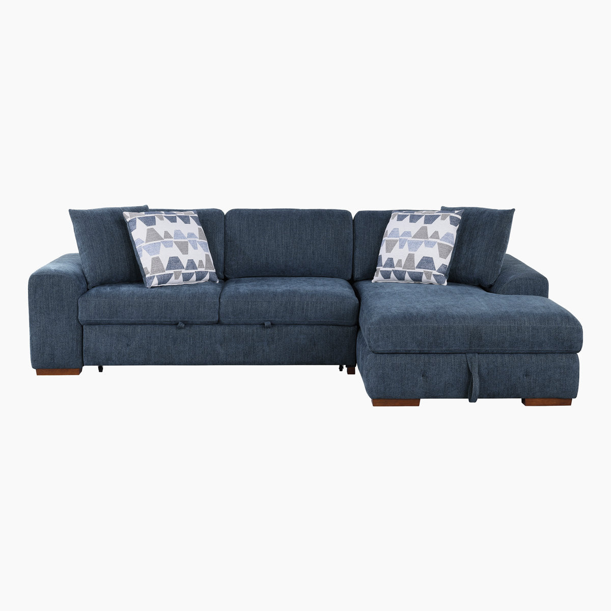 Odesser  115"W 2-Piece Chenille Sectional Sofa Sleeper with Chaise