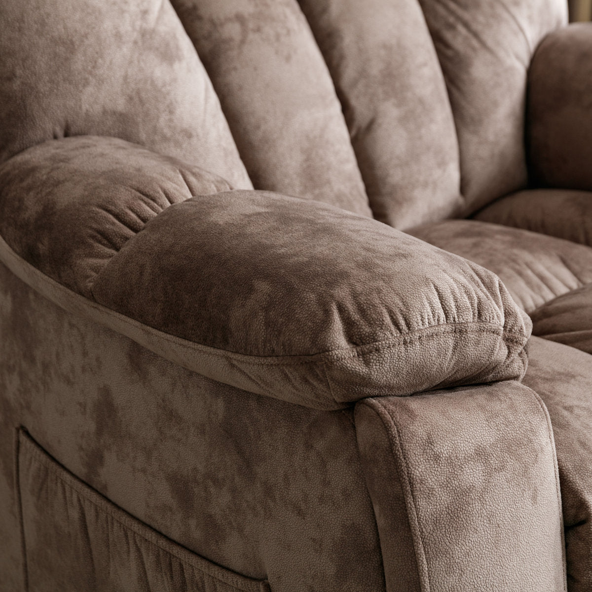 Quiteris 2-Piece Microsuede Upholstery Mannual Reclining Living Room Set with Cupholders