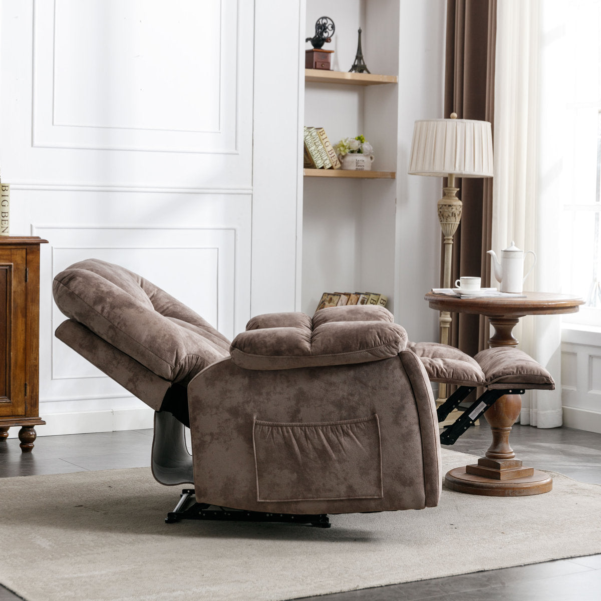 Quiteris 2-Piece Microsuede Upholstery Mannual Reclining Living Room Set with Cupholders