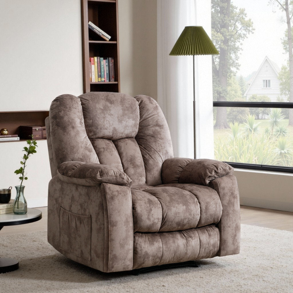 Quiteris 2-Piece Microsuede Upholstery Mannual Reclining Living Room Set with Cupholders