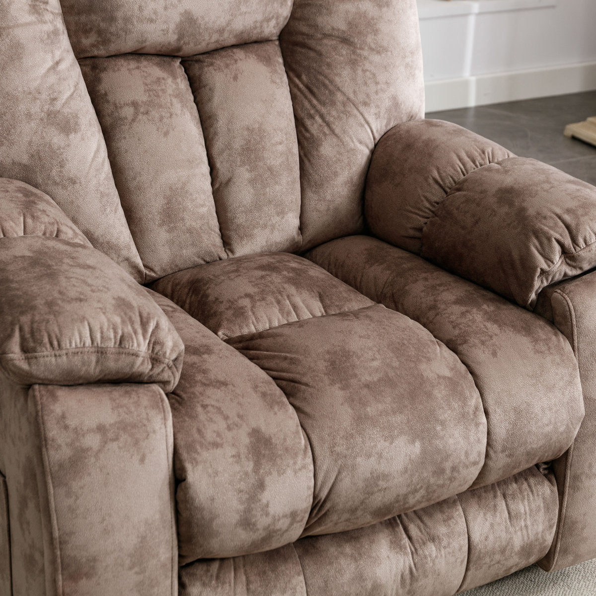 Quiteris 2-Piece Microsuede Upholstery Mannual Reclining Living Room Set with Cupholders