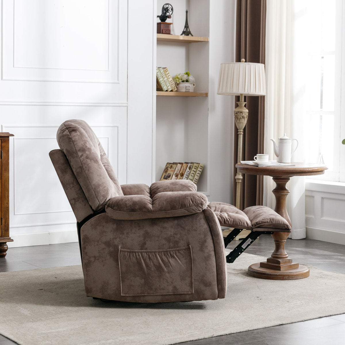 Quiteris 2-Piece Microsuede Upholstery Mannual Reclining Living Room Set with Cupholders