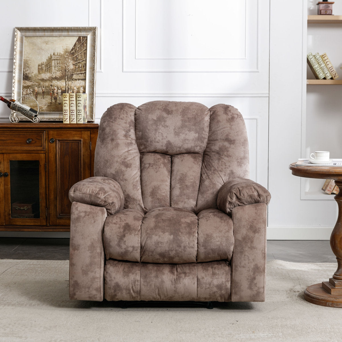 Quiteris 2-Piece Microsuede Upholstery Mannual Reclining Living Room Set with Cupholders