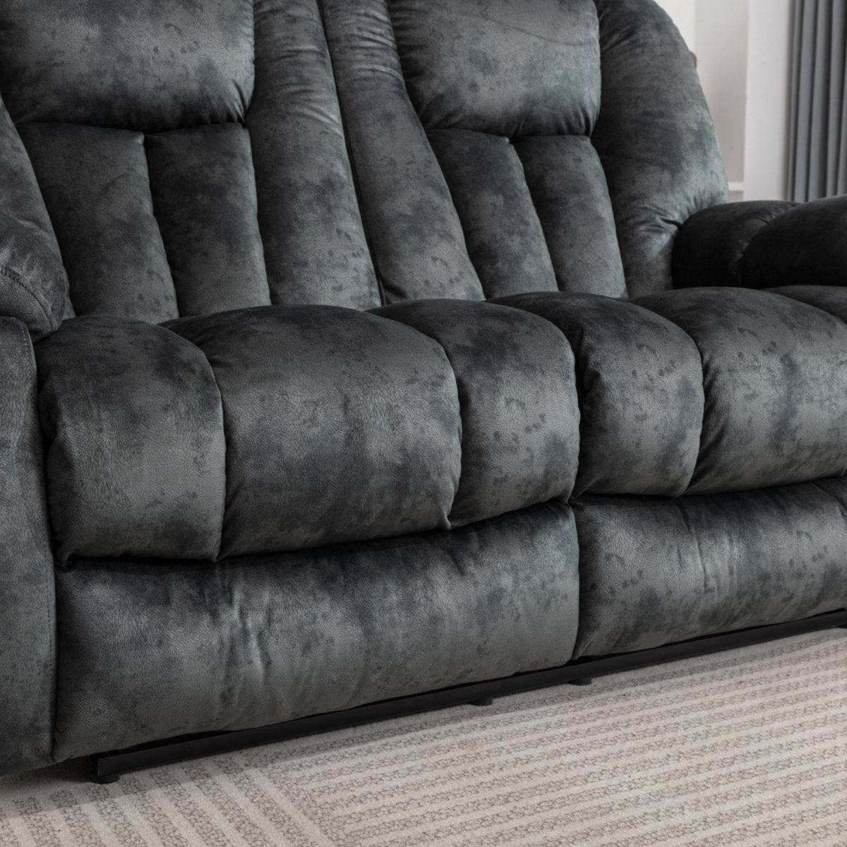 Quiteris 2 Piece Modern Oversized Manual Microfiber Reclining Living Room Set with Cupholders