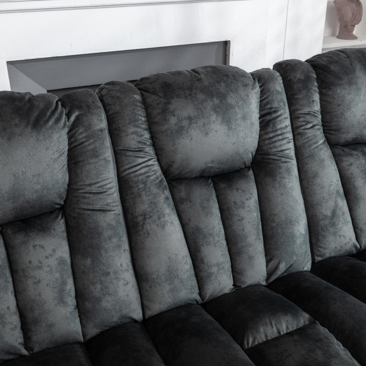 Quiteris 2 Piece Modern Oversized Manual Microfiber Reclining Living Room Set with Cupholders