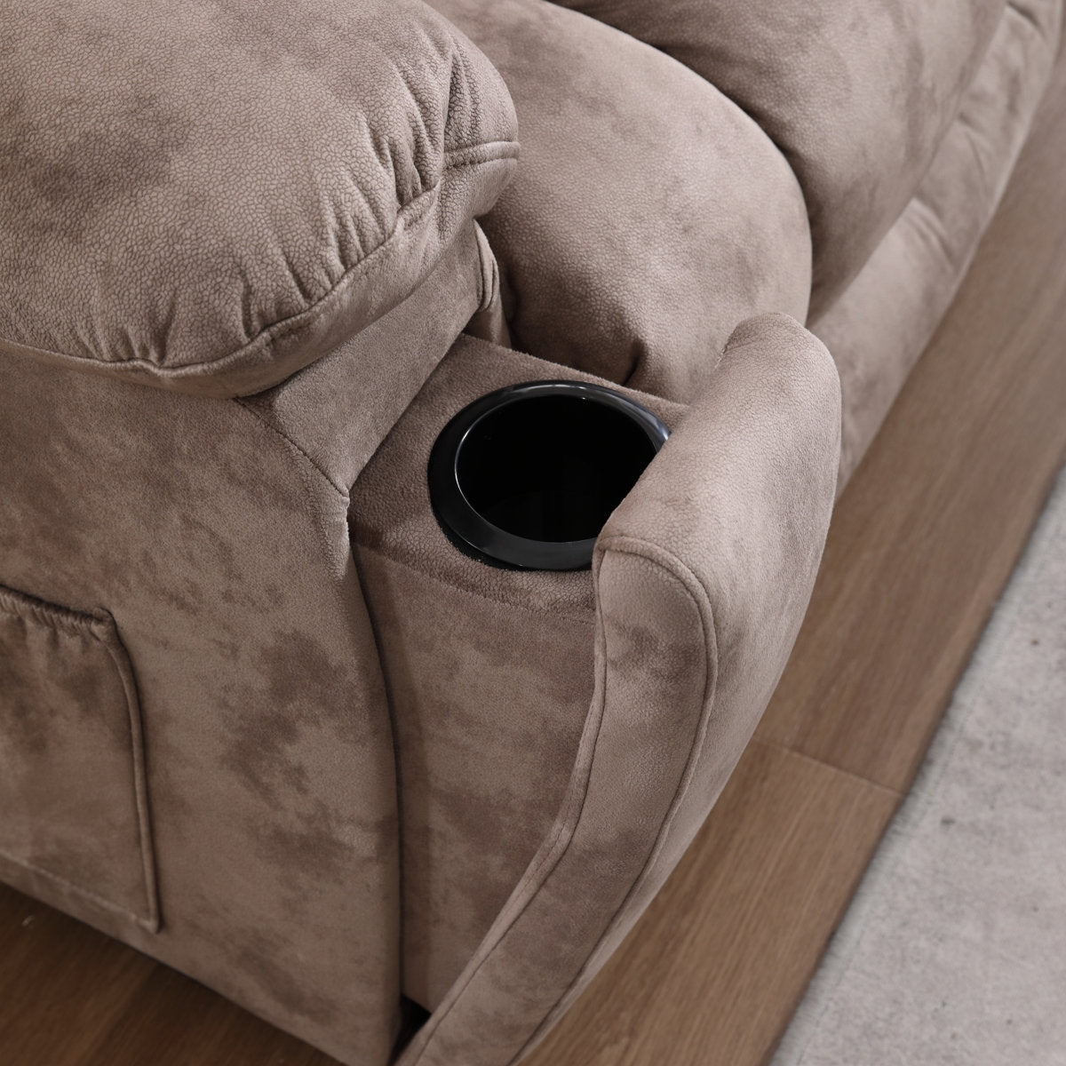 Quiteris 2 Piece Modern Oversized Manual Microfiber Reclining Living Room Set with Cupholders