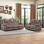 Quiteris 2 Piece Modern Oversized Manual Microfiber Reclining Living Room Set with Cupholders