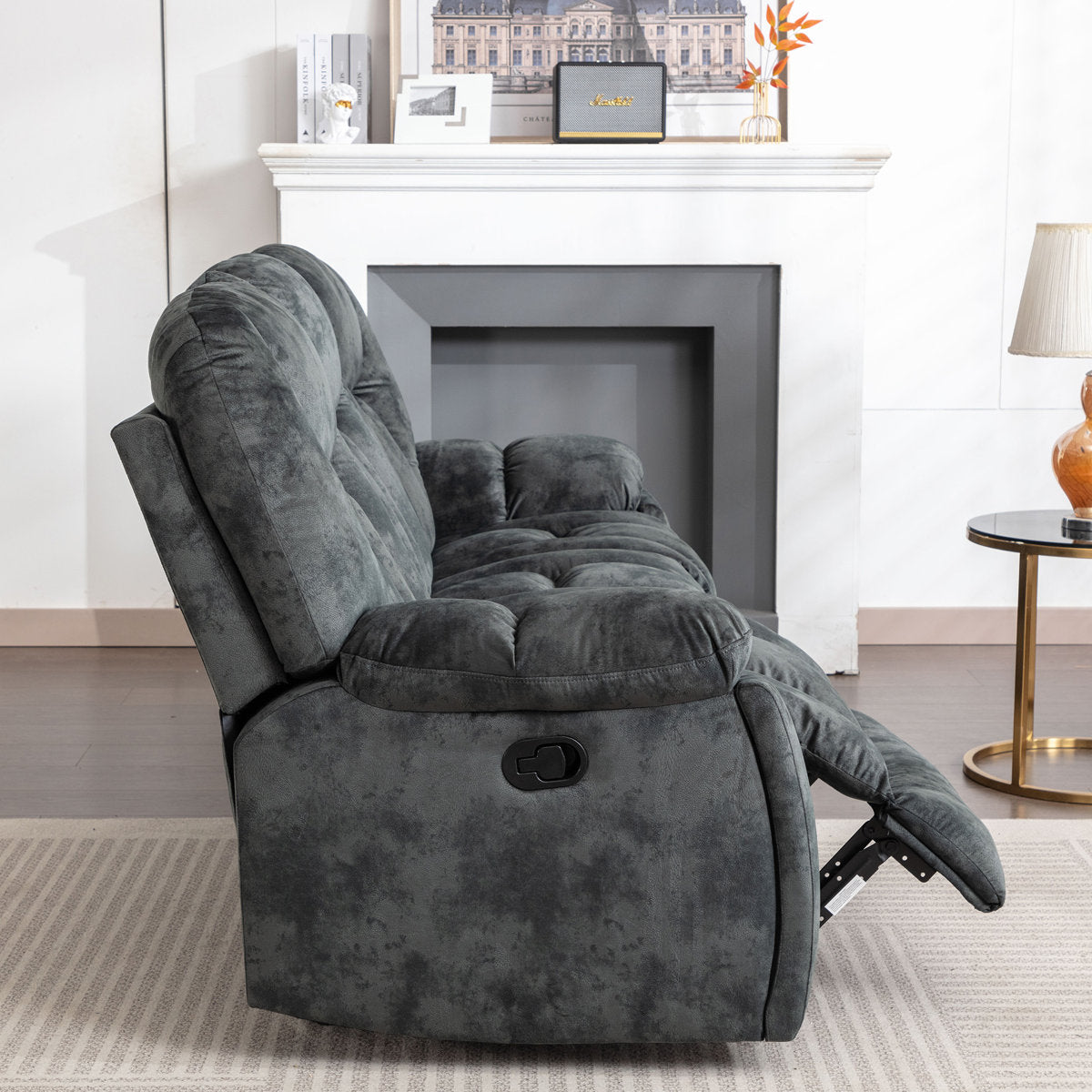 Quiteris 3-Piece Microsuede Upholstery Living Room Set with Cupholders