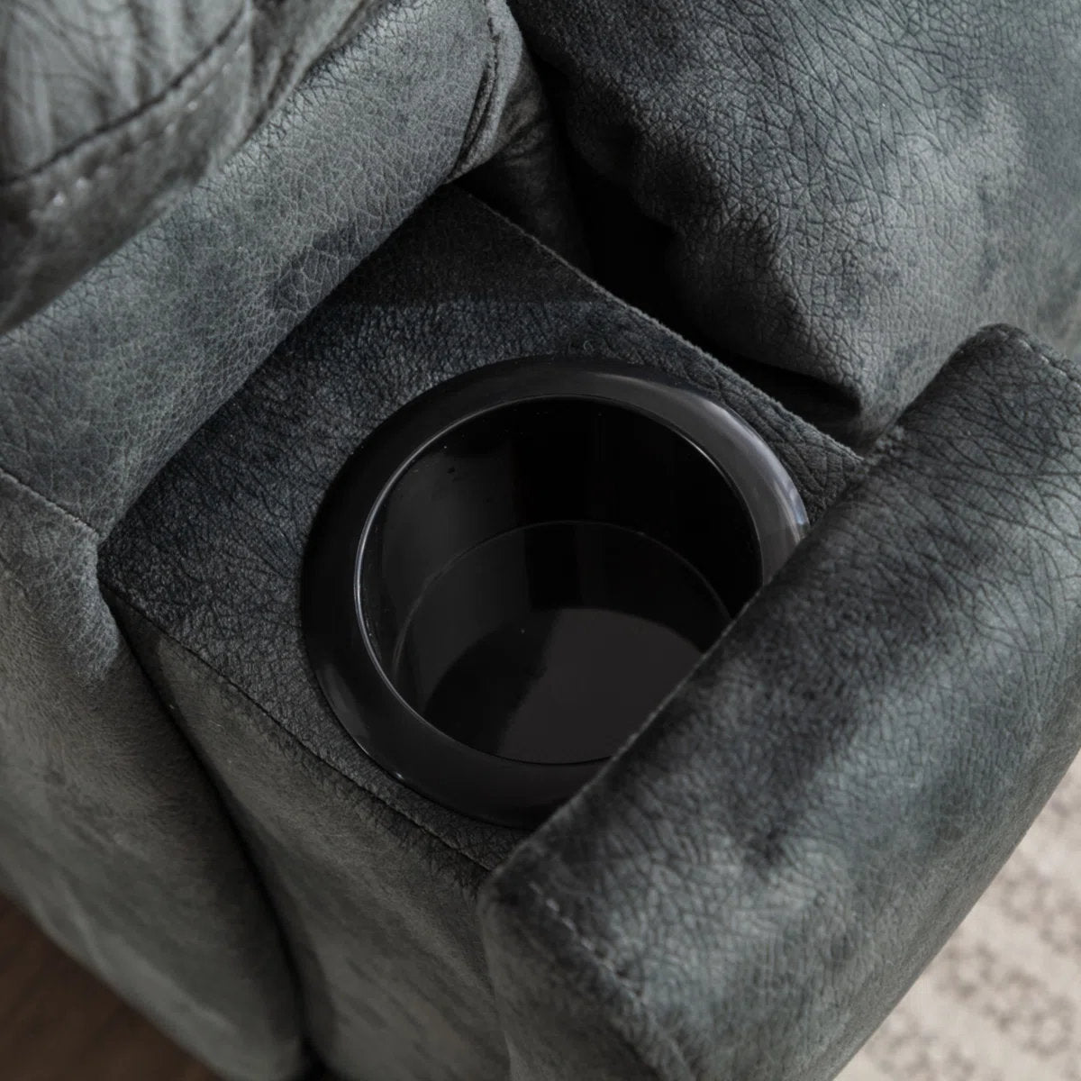 Quiteris 3-Piece Microsuede Upholstery Living Room Set with Cupholders