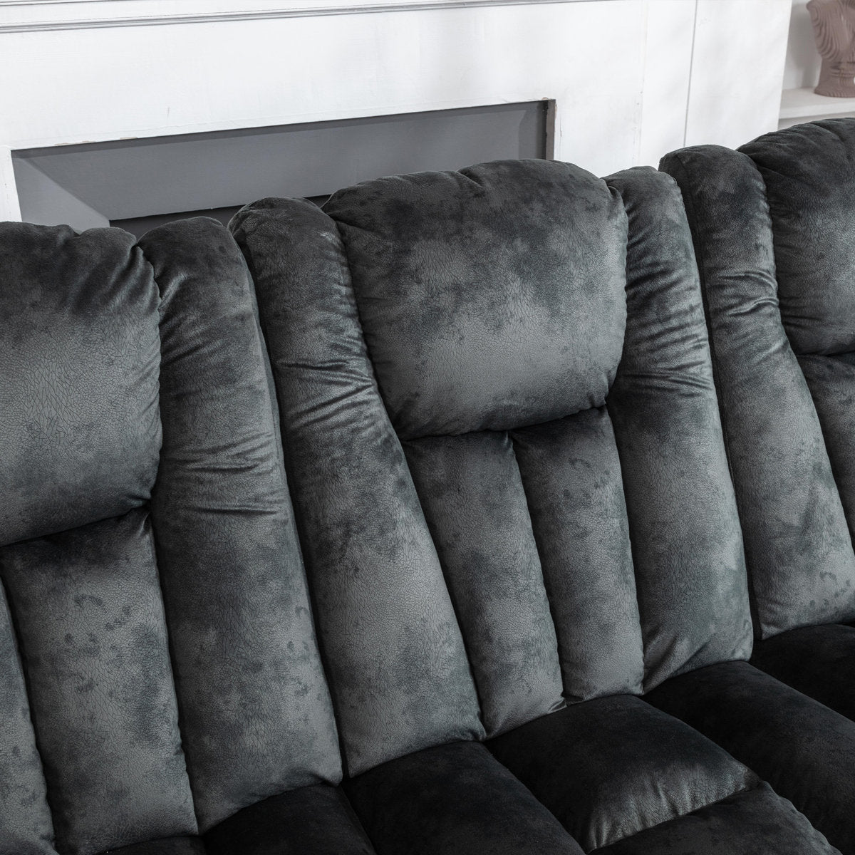 Quiteris 3-Piece Microsuede Upholstery Living Room Set with Cupholders