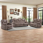 Quiteris 3-Piece Microsuede Upholstery Living Room Set with Cupholders