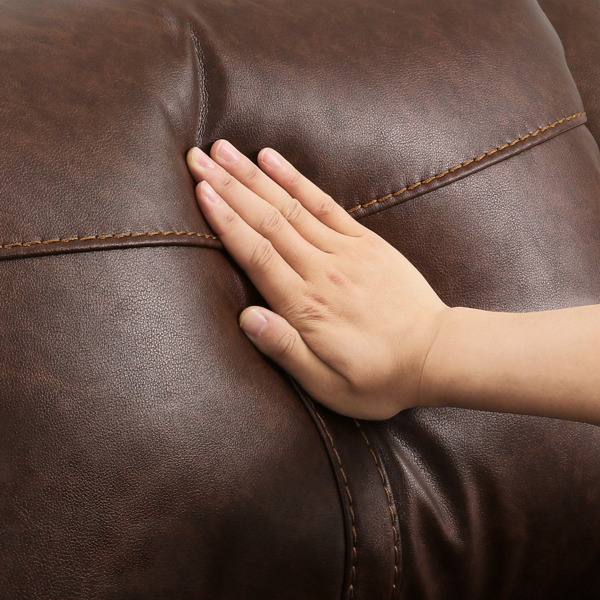 Raab Jackson 2-Piece Leather Upholstered Manual Reclining Living Room Set, Recliner Couch Sofa Set