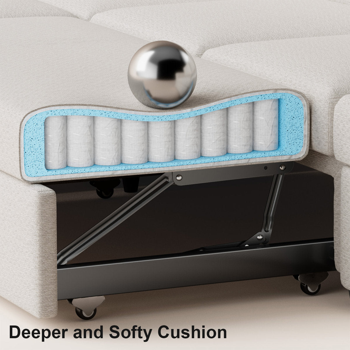 Rafael L Shaped Sofa Pull Out Sofa Bed Convertible Modular Sectional Couch Sleeper For Apartment