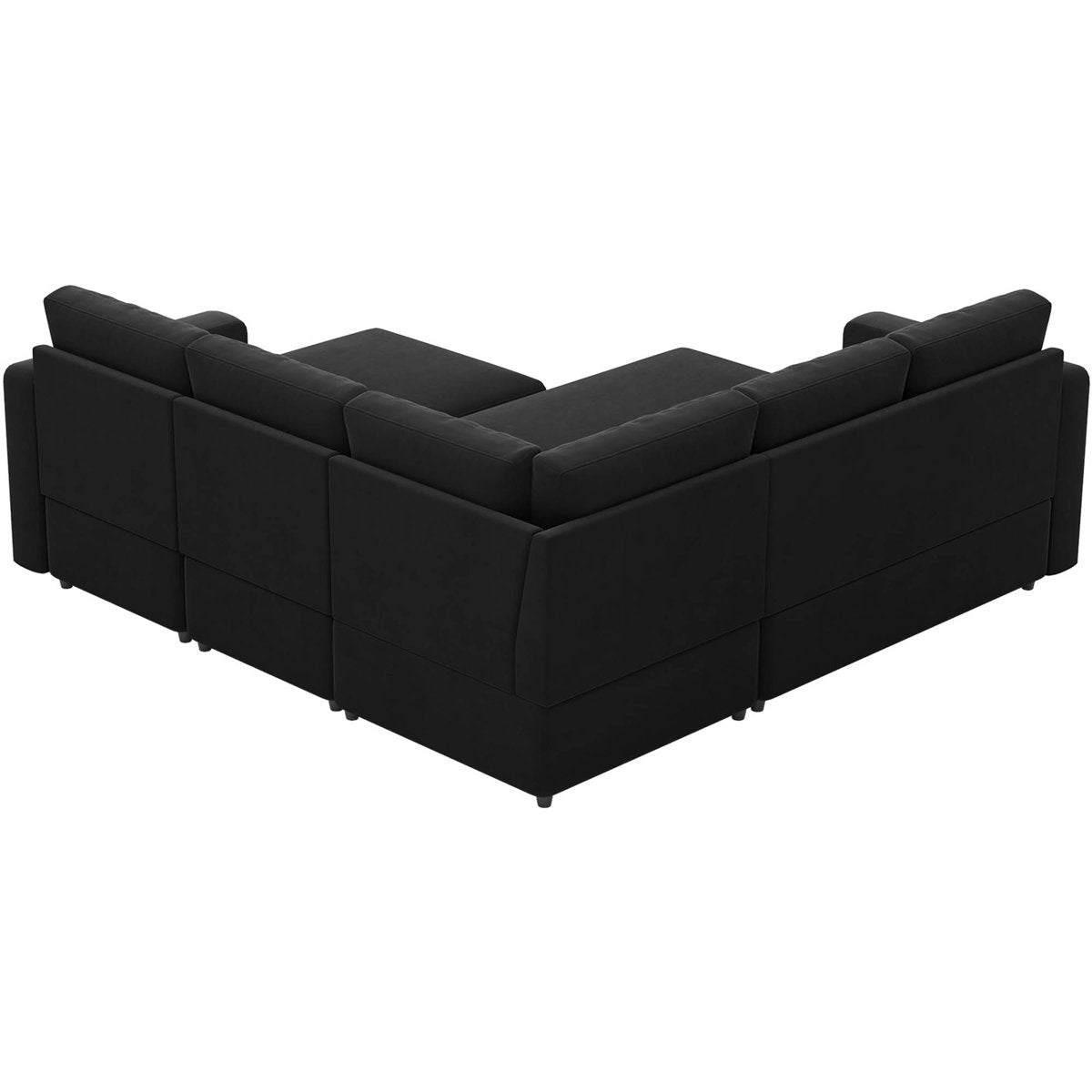 Rafael Velvet Chenille U Shaped Modular Sectional Sofa Apartment Pull Out Sofa Bed Sleeper Corner Sofa With Storage Ottoman
