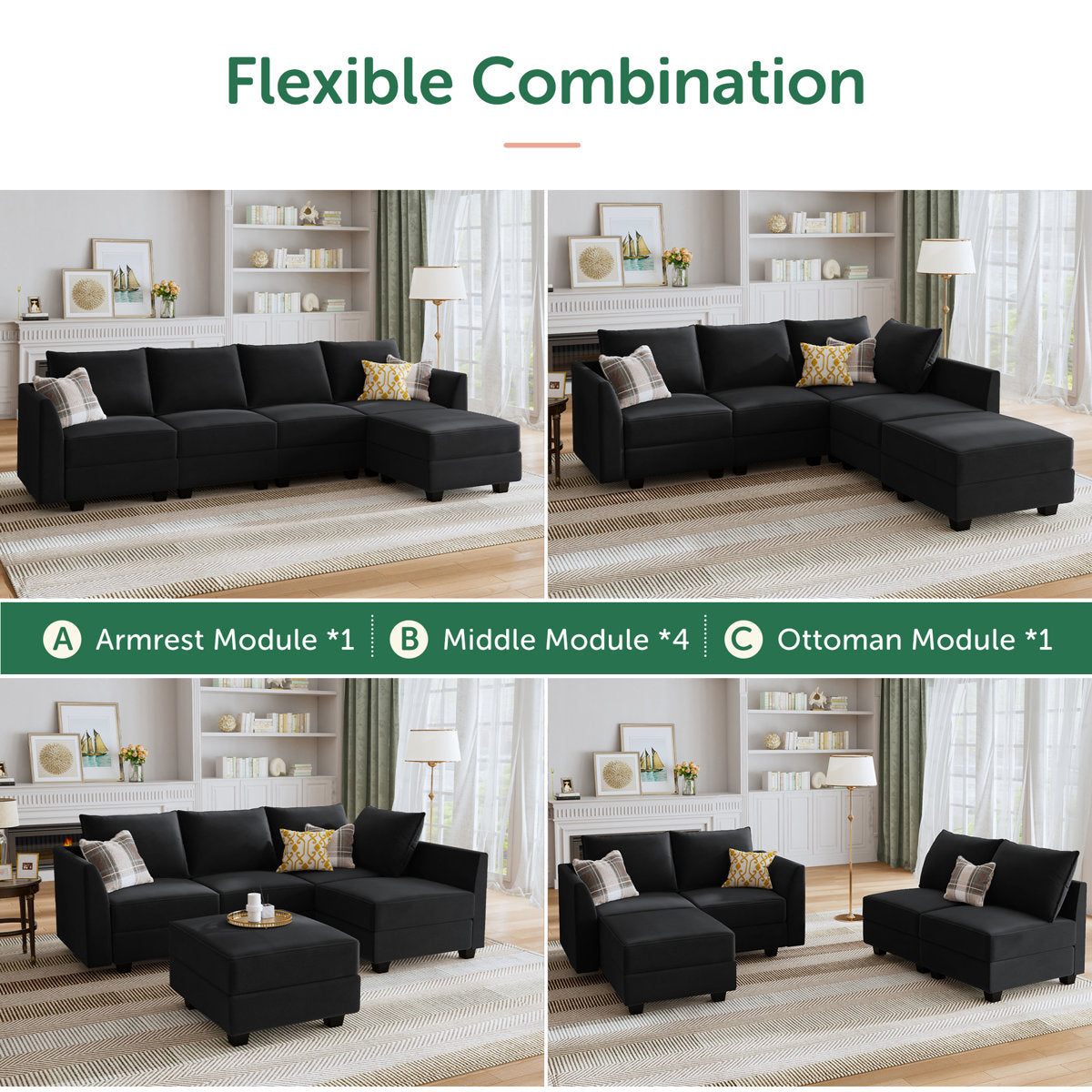 Sabira L Shaped Modular Sectional Couch