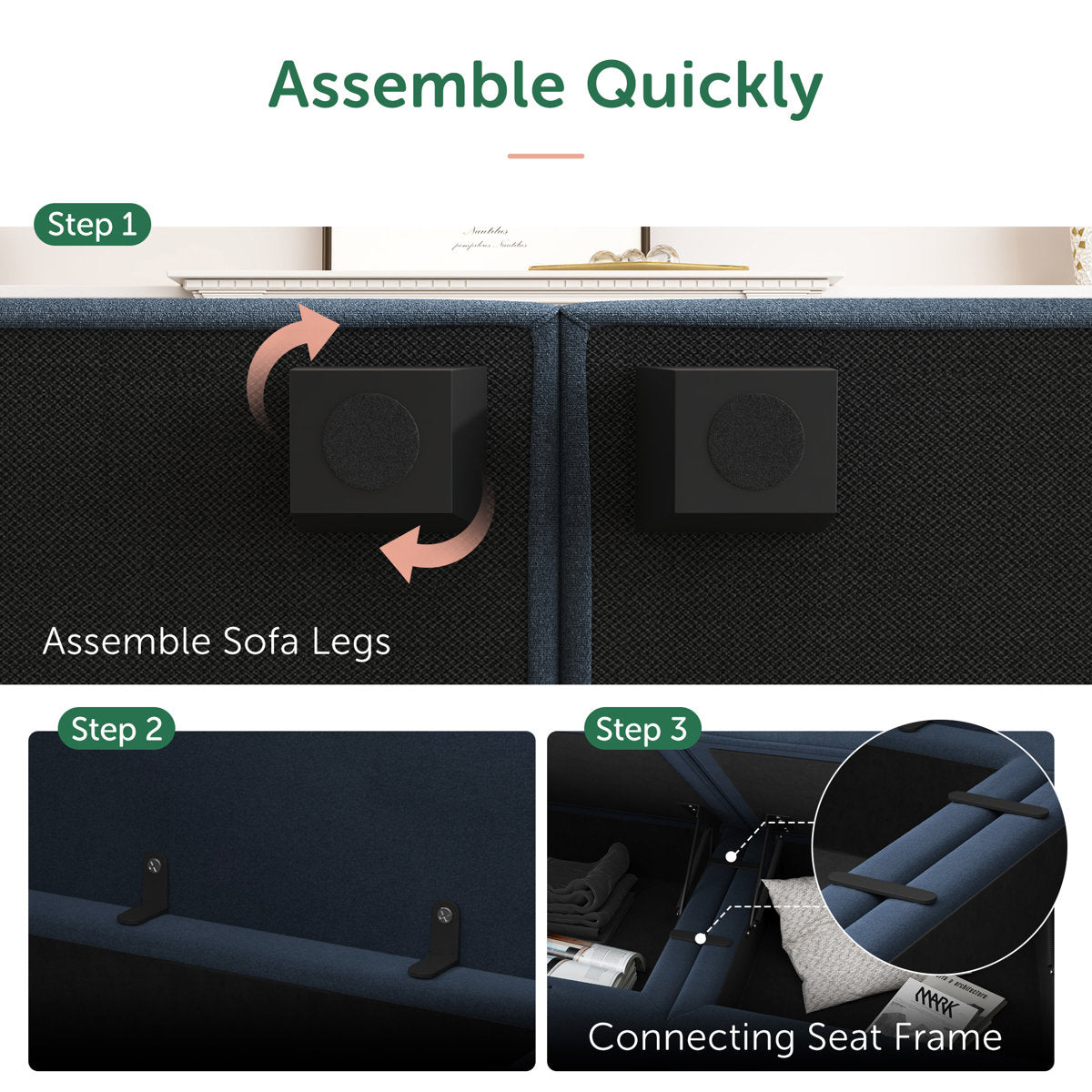 Sabira L Shaped Modular Sectional Couch