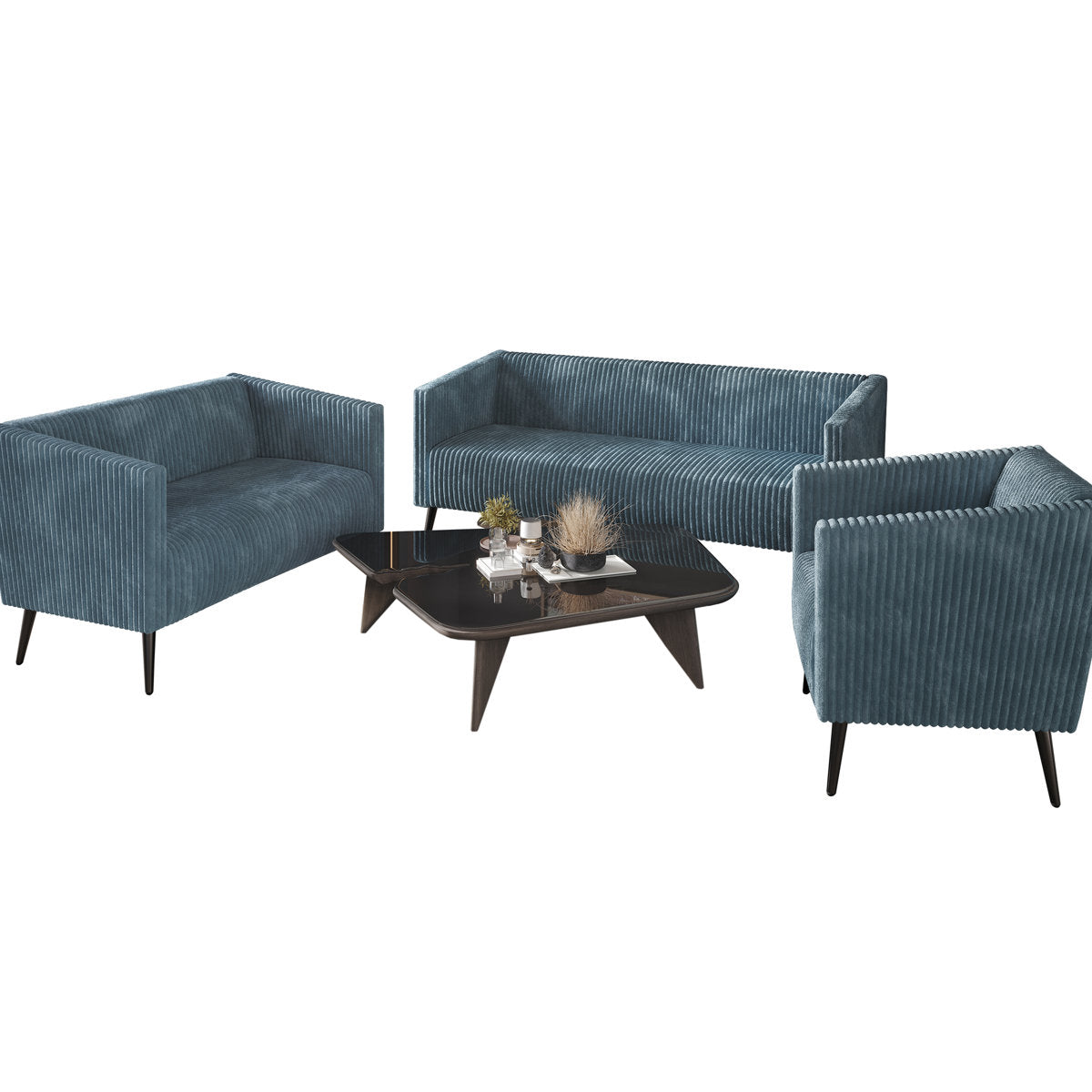 Schermick Corduroy 3 Piece Living Room Set