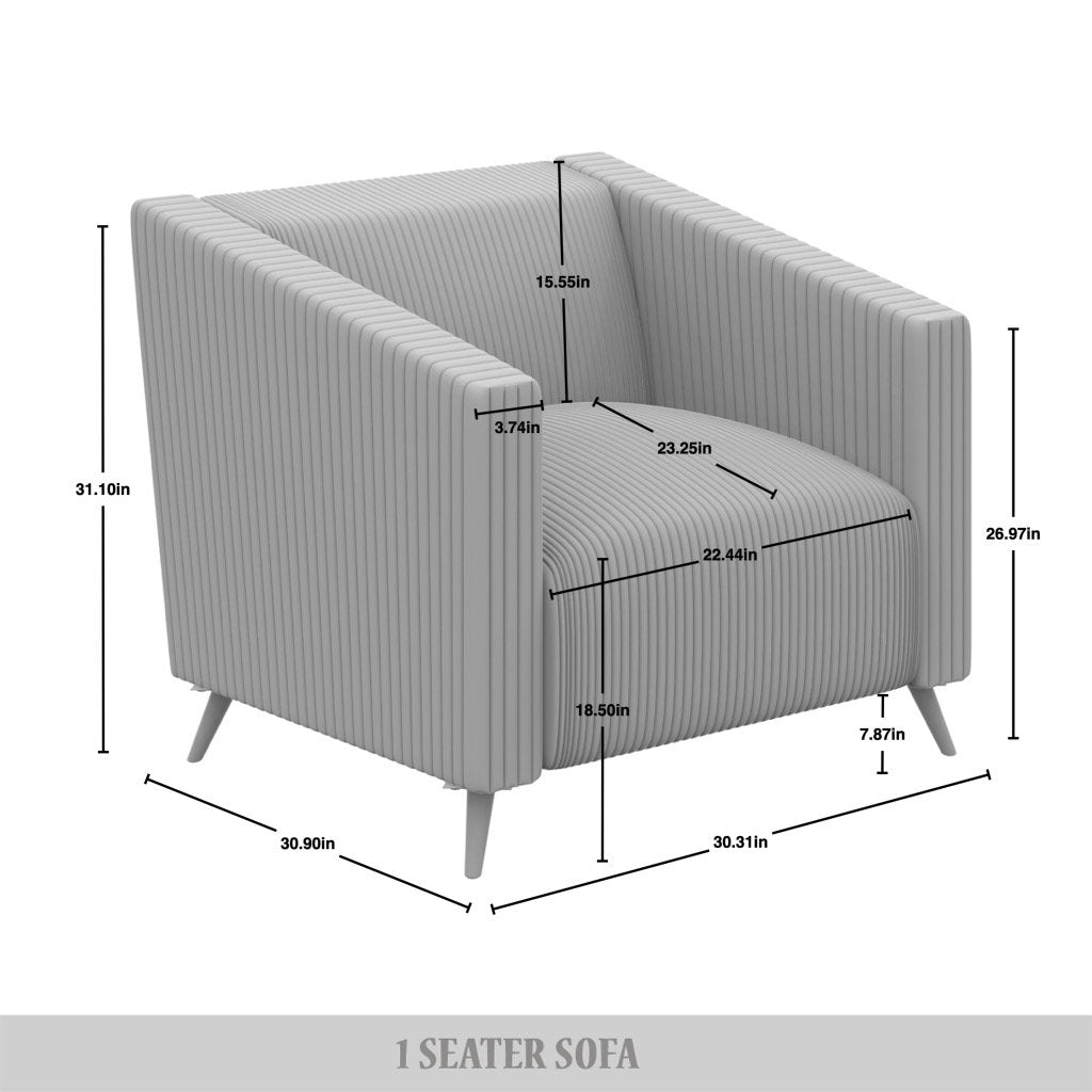Schermick Corduroy 3 Piece Living Room Set