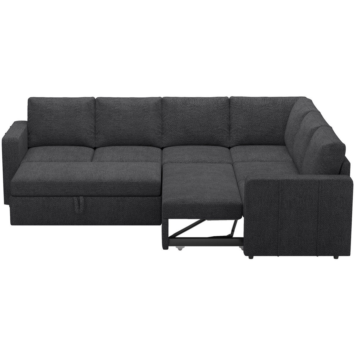 Seybert L Shaped Sofa Set Large Velvet Chenille Pullout Sofa Bed Modular Sectional Couch Convertible Sleeper