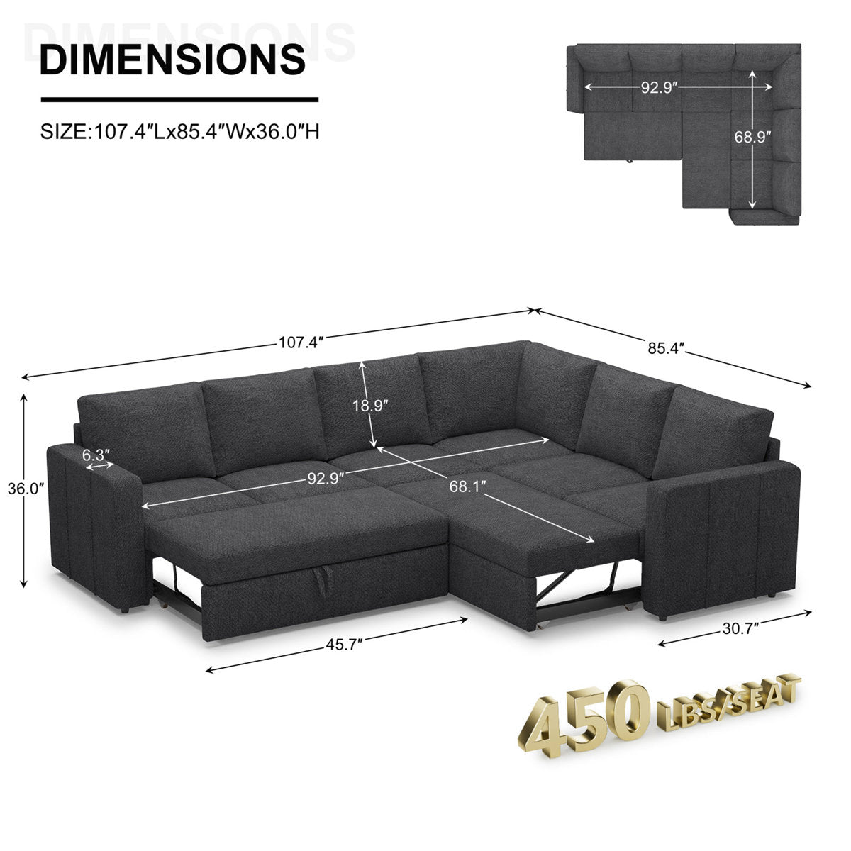 Seybert L Shaped Sofa Set Large Velvet Chenille Pullout Sofa Bed Modular Sectional Couch Convertible Sleeper