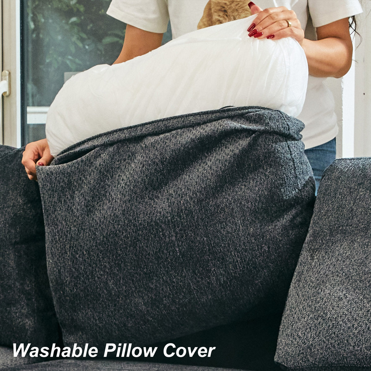 Seybert L Shaped Sofa Set Large Velvet Chenille Pullout Sofa Bed Modular Sectional Couch Convertible Sleeper