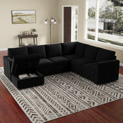 Seybert Pull-Out Sofa Bed Sectional With Storage Ottoman