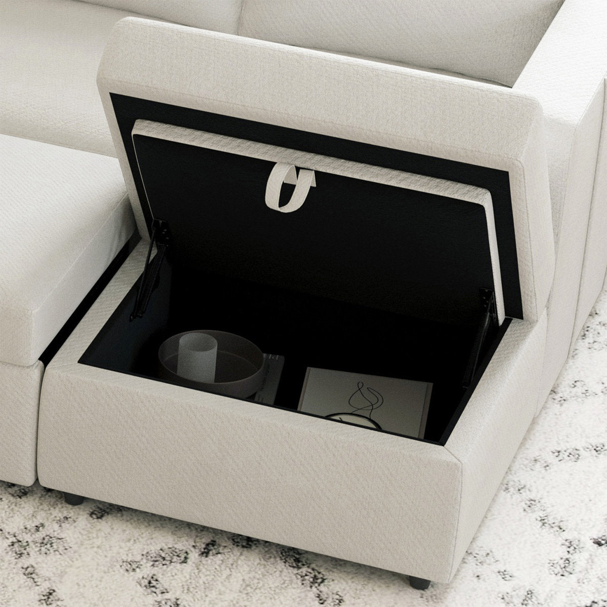 Seybert Pull-Out Sofa Bed Sectional With Storage Ottoman