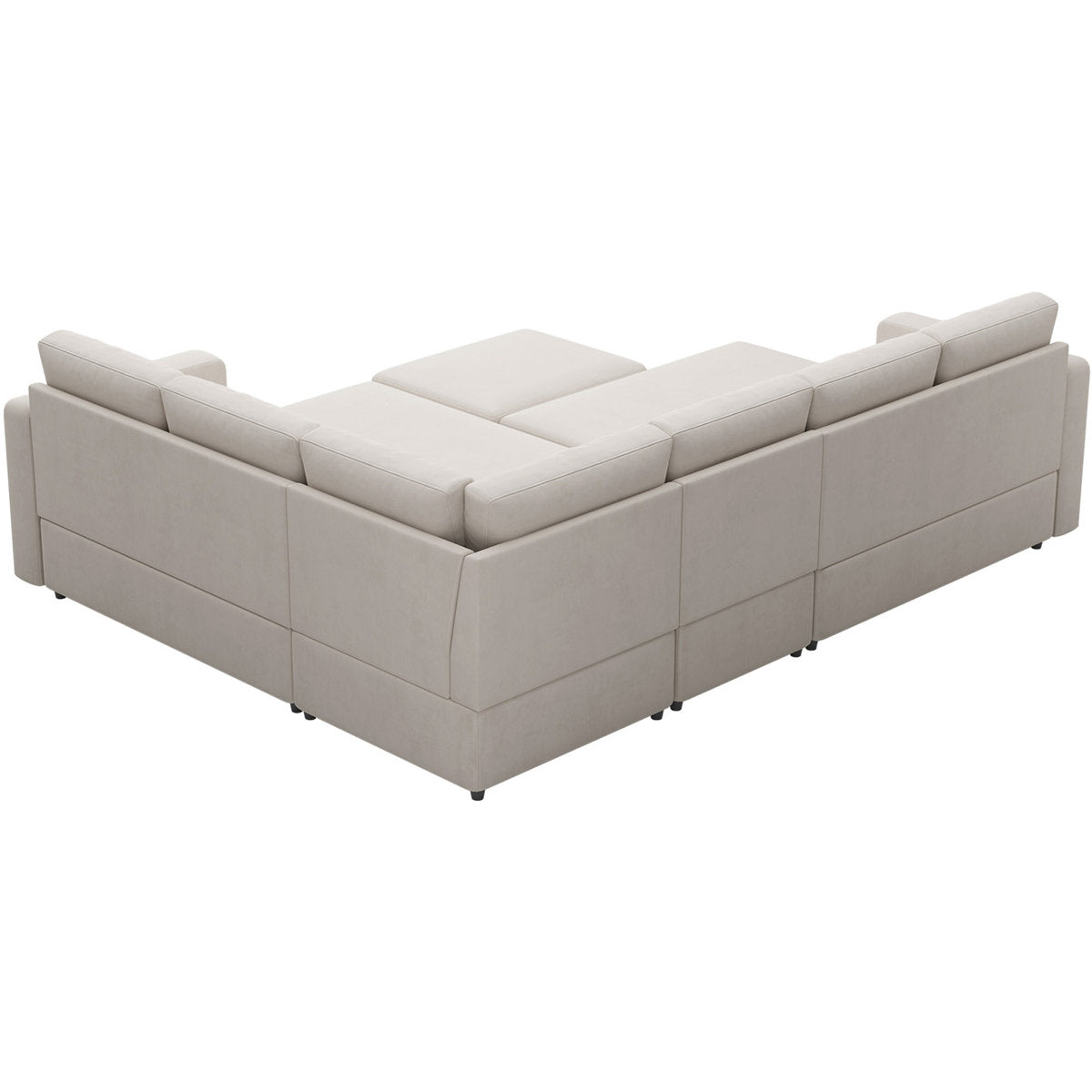 Seybert U Shaped Sofa Set Large Pullout Sofa Bed Modular Sectional Couch With Storage Ottoman