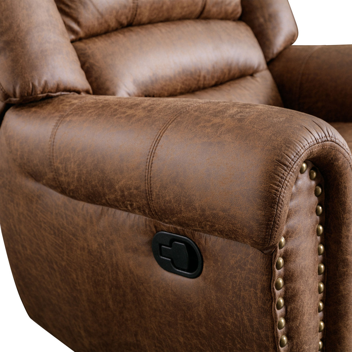 Siete 2-Piece Classic and Overstuffed Soft Faux Leather Manual Reclining Living Room Set