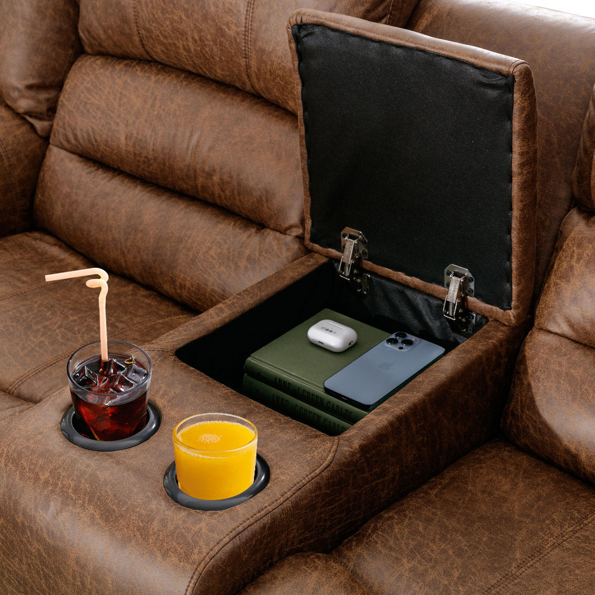 Siete 2-Piece Classic and Overstuffed Soft Faux Leather Manual Reclining Living Room Set