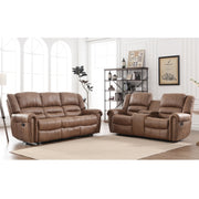 Siete 2-Piece Classic and Overstuffed Soft Faux Leather Manual Reclining Living Room Set