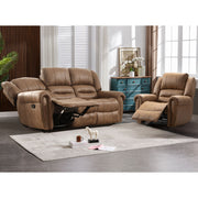 Siete 2-Piece Classic and Soft Faux Leather Manual Reclining Living Room Set