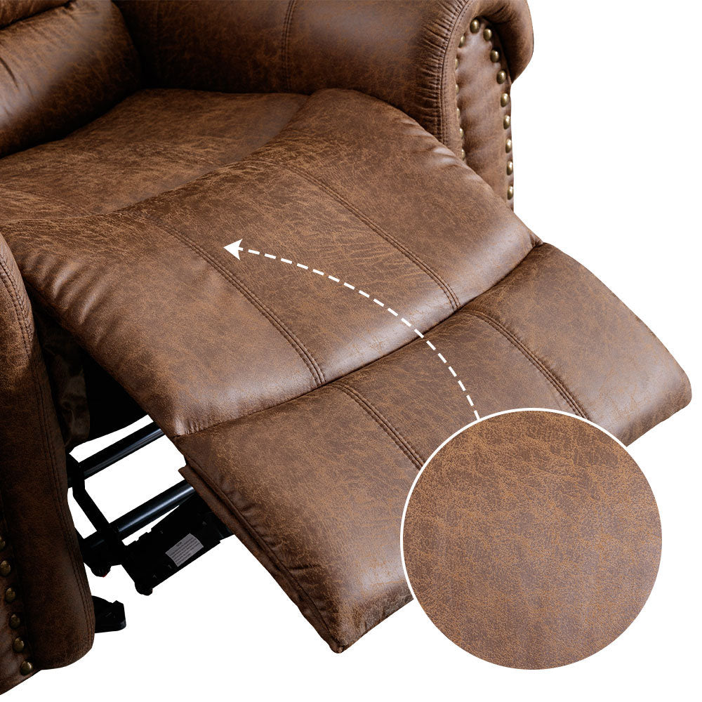 Siete 2-Piece Classic and Soft Faux Leather Manual Reclining Living Room Set