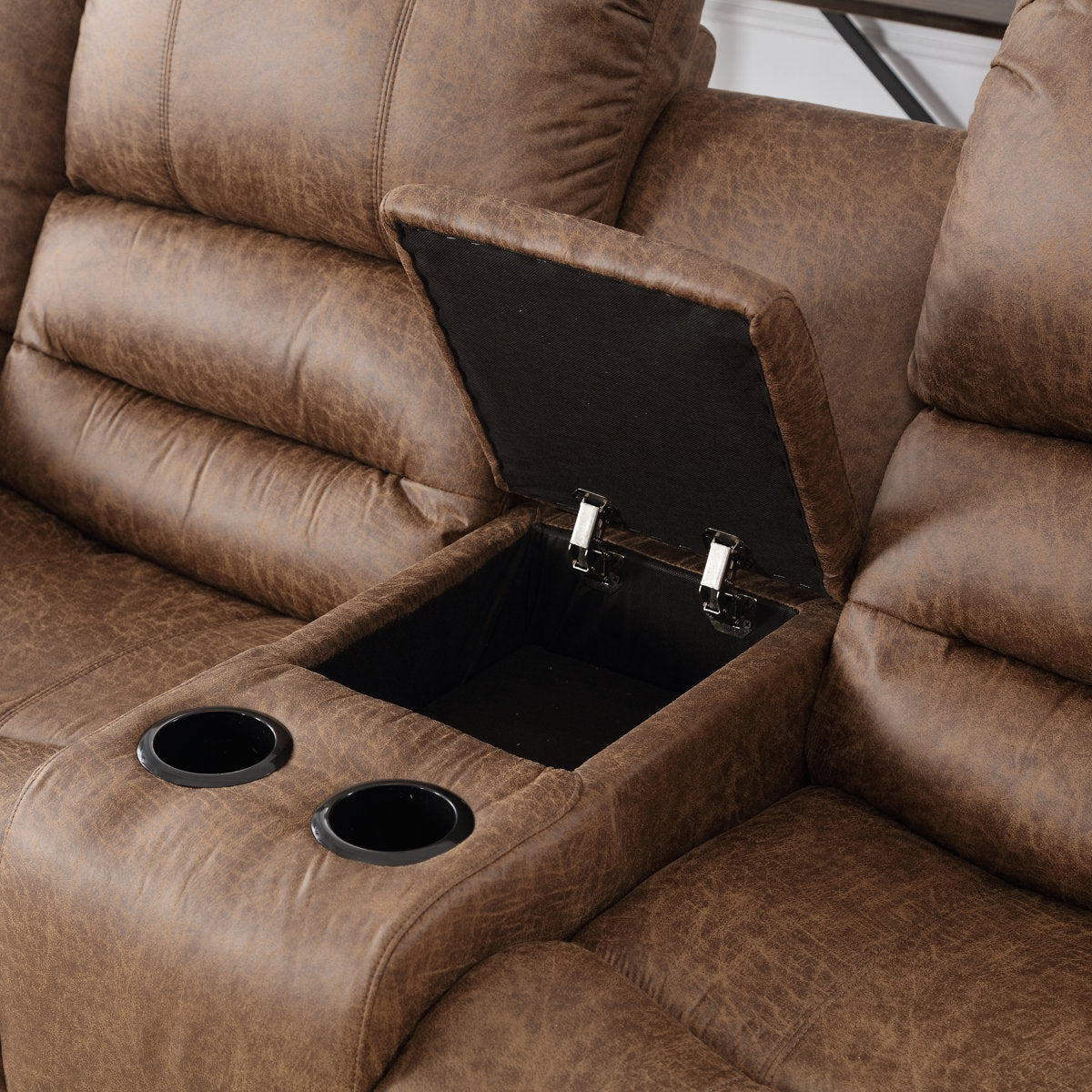 Siete 3-Piece Classic and Breathable Faux Leather Reclining Manual Living Room Set