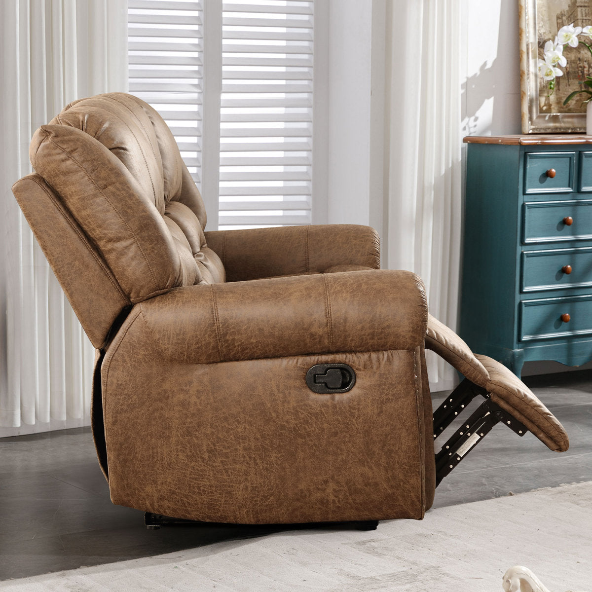 Siete 3-Piece Classic and Breathable Faux Leather Reclining Manual Living Room Set